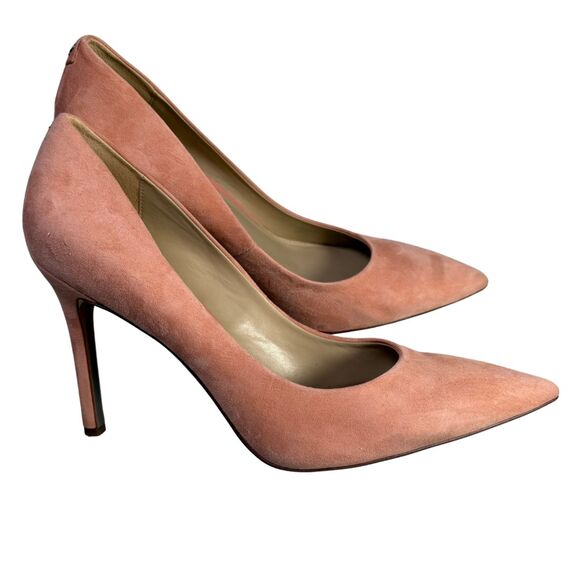 Sam Edelman Pale Pink Suede Pointed Toe Stilettos  Heels Pumps Womens 10.5 - Picture 1 of 10